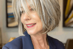 What are some trendy layered haircuts for women over 60